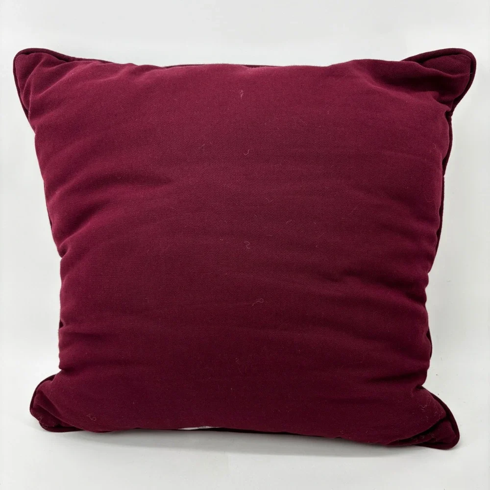 Winter Cardinal Woven Tapestry Throw Pillow Red Bird Holiday Decor 12.5x12.5